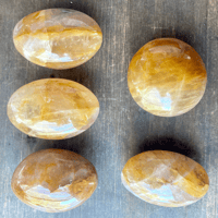 Image 7 of Golden Healer Quartz Palm Stones, Dendritic Golden Healer, For Healing, and Empowerment, 