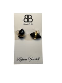 BANSRI- EARRING BLACK AMETHYST STONE