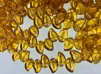 Eucalyptus Curved Leaf 12mm x 9mm Light Topaz Transparent Leaves Approx. 25 beads