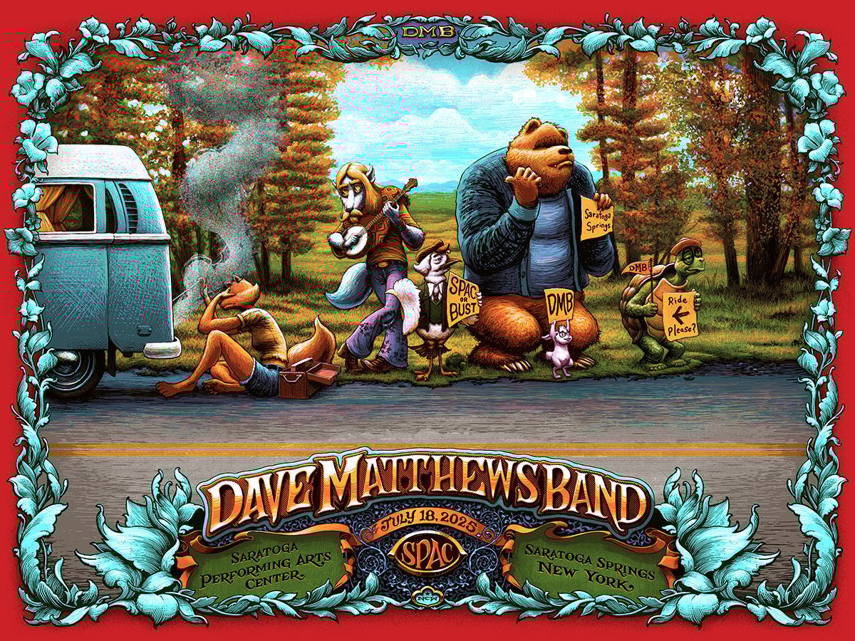 DMB Saratoga Springs 2025 gig poster | N.C. Winters