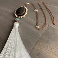 Image 3 of Ojo de Venado and Pearls  - Deers Eye necklace