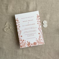 Image 2 of A7 English botanical card printed cards - raised printing -