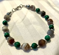 Image 1 of Stillrise - Botswana Agate and Malachite Size: 6.5