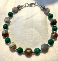 Image 5 of Stillrise - Botswana Agate and Malachite Size: 6.5