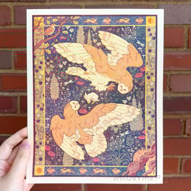 Barn Owl Tapestry (Riso Print)
