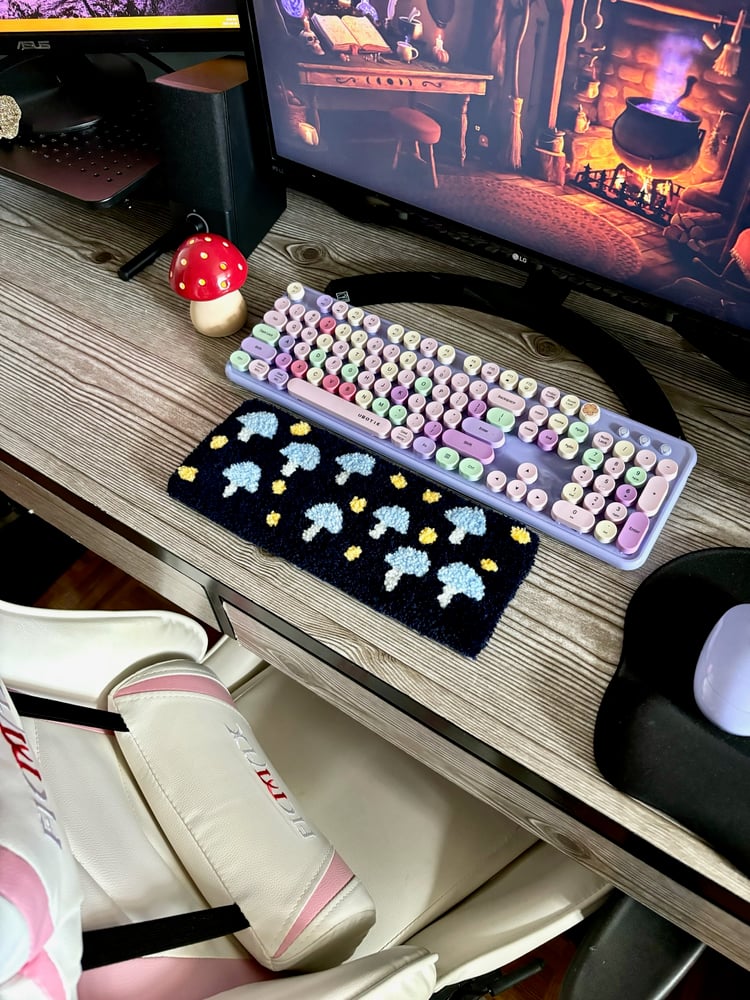 Image of Midnight Mushrooms Desk Rug