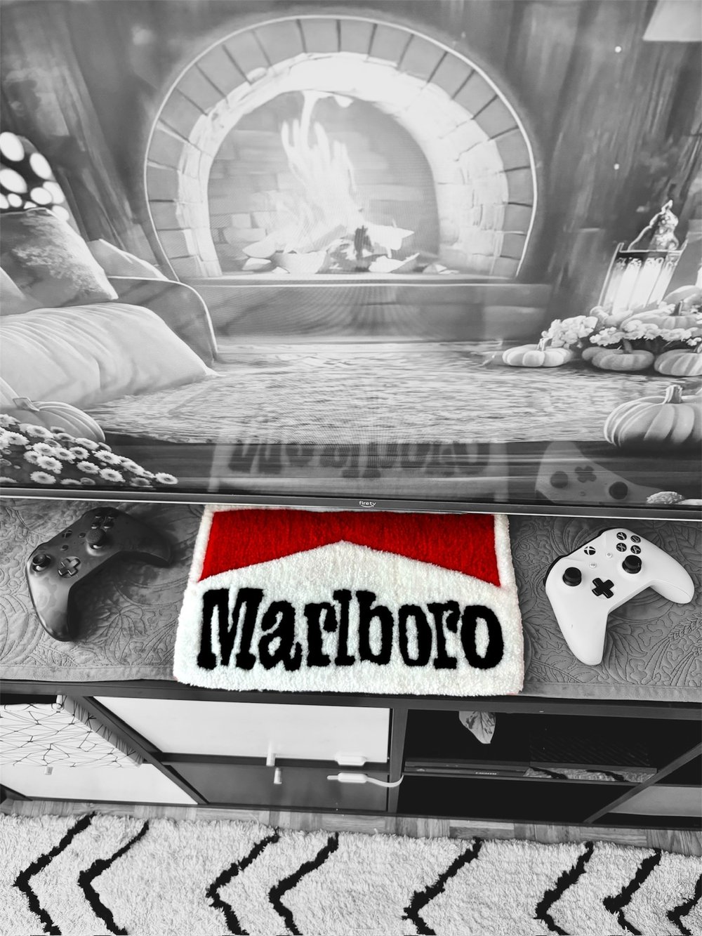 Image of Classic Red Cigarette Desk Rug