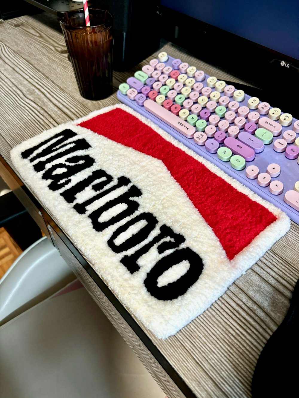 Image of Classic Red Cigarette Desk Rug