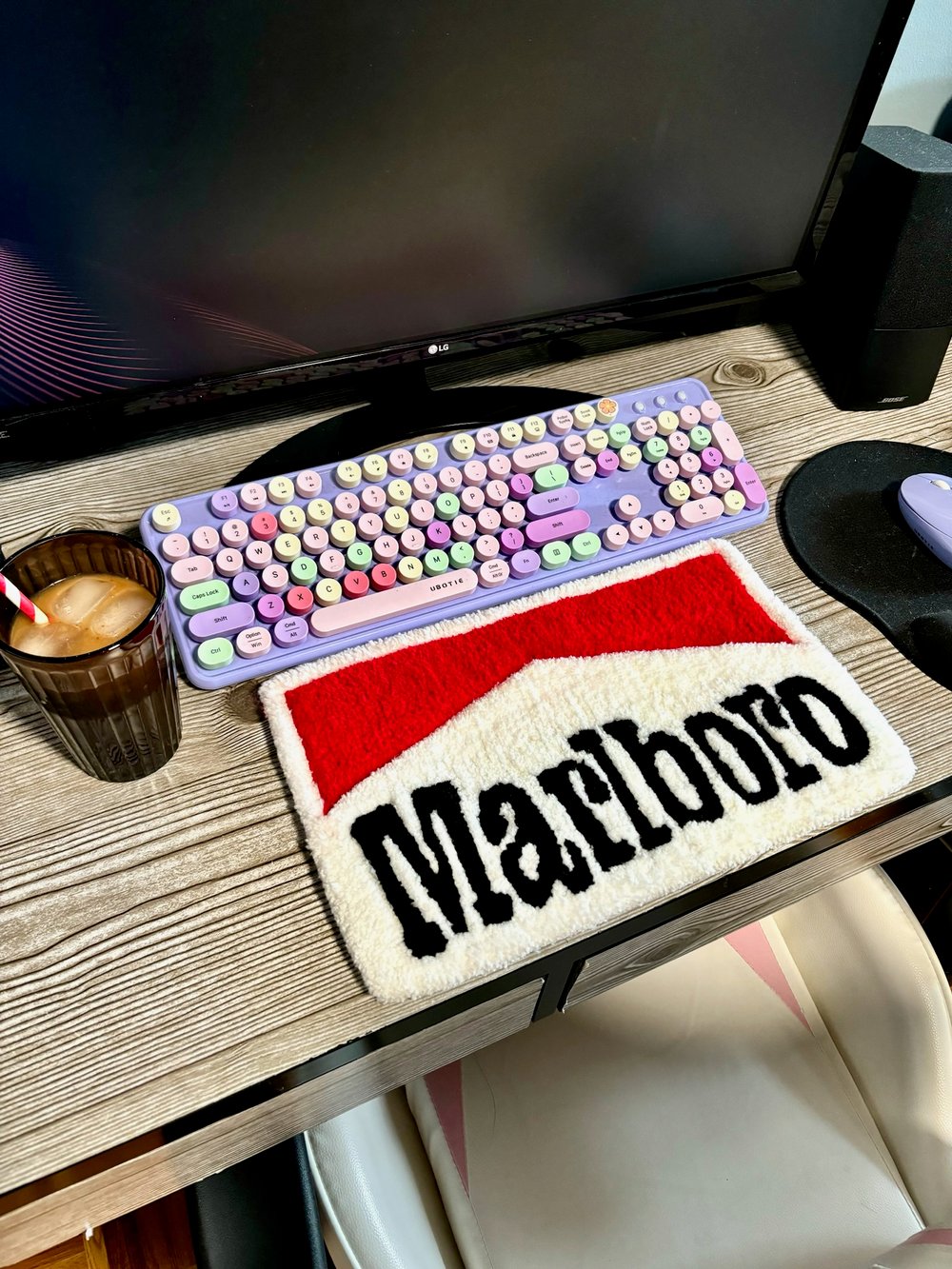 Image of Classic Red Cigarette Desk Rug