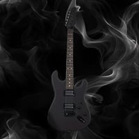 Image 2 of Matte Black HH Electric Guitar