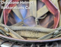 Image 23 of WWII M2 101st Airborne Helmet 501st PIR D-bale Front Seam & Firestone Paratrooper liner.