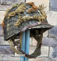 Image 9 of WWII M2 101st Airborne Helmet 501st PIR D-bale Front Seam & Firestone Paratrooper liner.