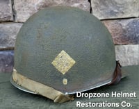 Image 2 of WWII M2 101st Airborne Helmet 501st PIR D-bale Front Seam & Firestone Paratrooper liner.