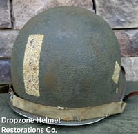Image 8 of WWII M2 101st Airborne Helmet 501st PIR D-bale Front Seam & Firestone Paratrooper liner.