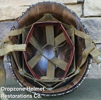 Image 15 of WWII M2 101st Airborne Helmet 501st PIR D-bale Front Seam & Firestone Paratrooper liner.