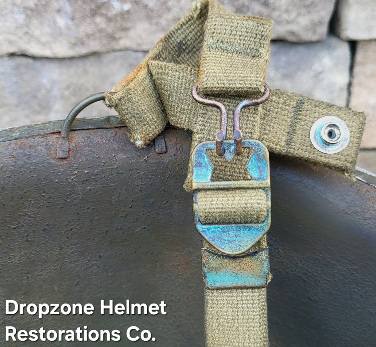 WWII M2 101st Airborne Helmet 501st PIR D-bale Front Seam