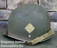 Image 4 of WWII M2 101st Airborne Helmet 501st PIR D-bale Front Seam & Firestone Paratrooper liner.