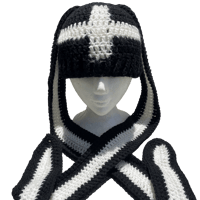 Image 2 of XXL Bunny Ear Cross Beanie