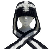 Image 1 of XXL Bunny Ear Cross Beanie