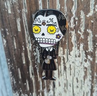 Image 2 of Wednesday Calavera Enamel Pin