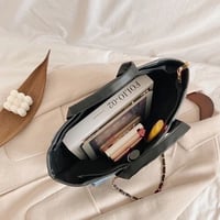Image 4 of Women's Canvas Denim Fashion Tote Handbag