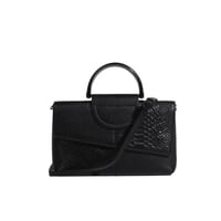 Image 8 of Women's Pu Leather Splicing Crocodile Vintage Style Square Magnetic Buckle Shoulder Bag Clutch Bag H