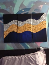 Image 1 of 'Talent' textured paintings 3 piece set 