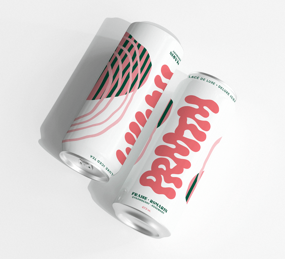 Image of The glace fraise/romarin cannette 473 ml