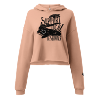 Image 1 of SUPPORT LOCAL LESBIANS cropped hoodie
