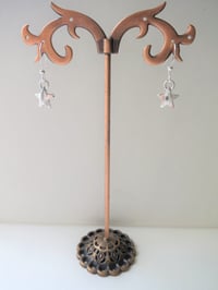 Image 3 of Tiny Silver Stars Charm Earrings