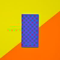 Image 2 of Blue with pink checks slim notebook.
