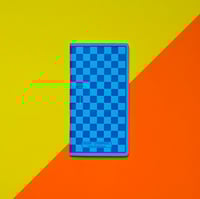 Image 2 of Blue with blue checks slim notebook.