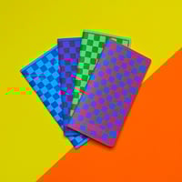 Image 3 of Blue with blue checks slim notebook.