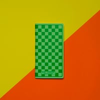 Image 2 of Green with green checks slim notebook.