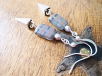 Image 11 of 80s New Wave Metallic Pyramid Earrings, Pierced or Clip On