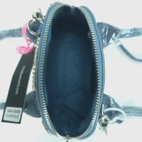 Image 9 of Like Dreams Half Moon Denim Rhinestone Crossbody Purse - Denim Blue