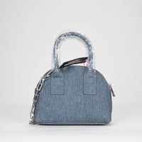 Image 2 of Like Dreams Half Moon Denim Rhinestone Crossbody Purse - Denim Blue