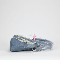 Image 6 of Like Dreams Half Moon Denim Rhinestone Crossbody Purse - Denim Blue