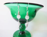 Image 9 of Silver Angel Wings Rose Quartz Gemstone Earrings, Pierced or Clip On