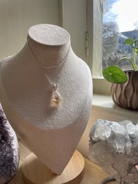 Image 1 of Silver Garden Quartz  Teardrop Crystal Necklace