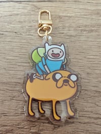 Image 1 of Finn and Jake - Cute Kawaii Adventure Time Epoxy Acrylic Keychain Charm