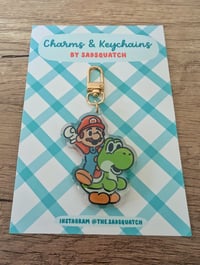 Image 2 of MarYo - Cute Mario Yoshi Epoxy Acrylic Keychain Charm