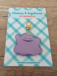 Image 3 of Ditto - Cute Kawaii Pocket Monster Epoxy Acrylic Keychain Charm
