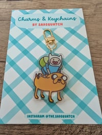 Image 3 of Finn and Jake - Cute Kawaii Adventure Time Epoxy Acrylic Keychain Charm