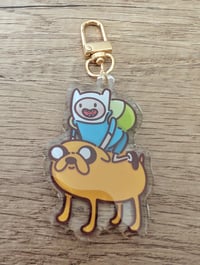 Image 4 of Finn and Jake - Cute Kawaii Adventure Time Epoxy Acrylic Keychain Charm