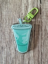 Image 1 of Having a Baja Blast - Cute Taco Bell Mountain Dew Epoxy Acrylic Keychain Charm
