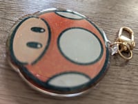Image 2 of Mario Mushroom - Cute Video Game Glitter Epoxy Acrylic Keychain Charm