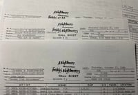 Image 1 of Signed callsheets from Freddy’s Nightmares