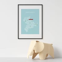 Image 5 of 'You Are Here' - Personalised map of Hackney Borough in light teal on white