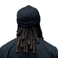 Image 2 of Black Satin Lined Halo Loc hat